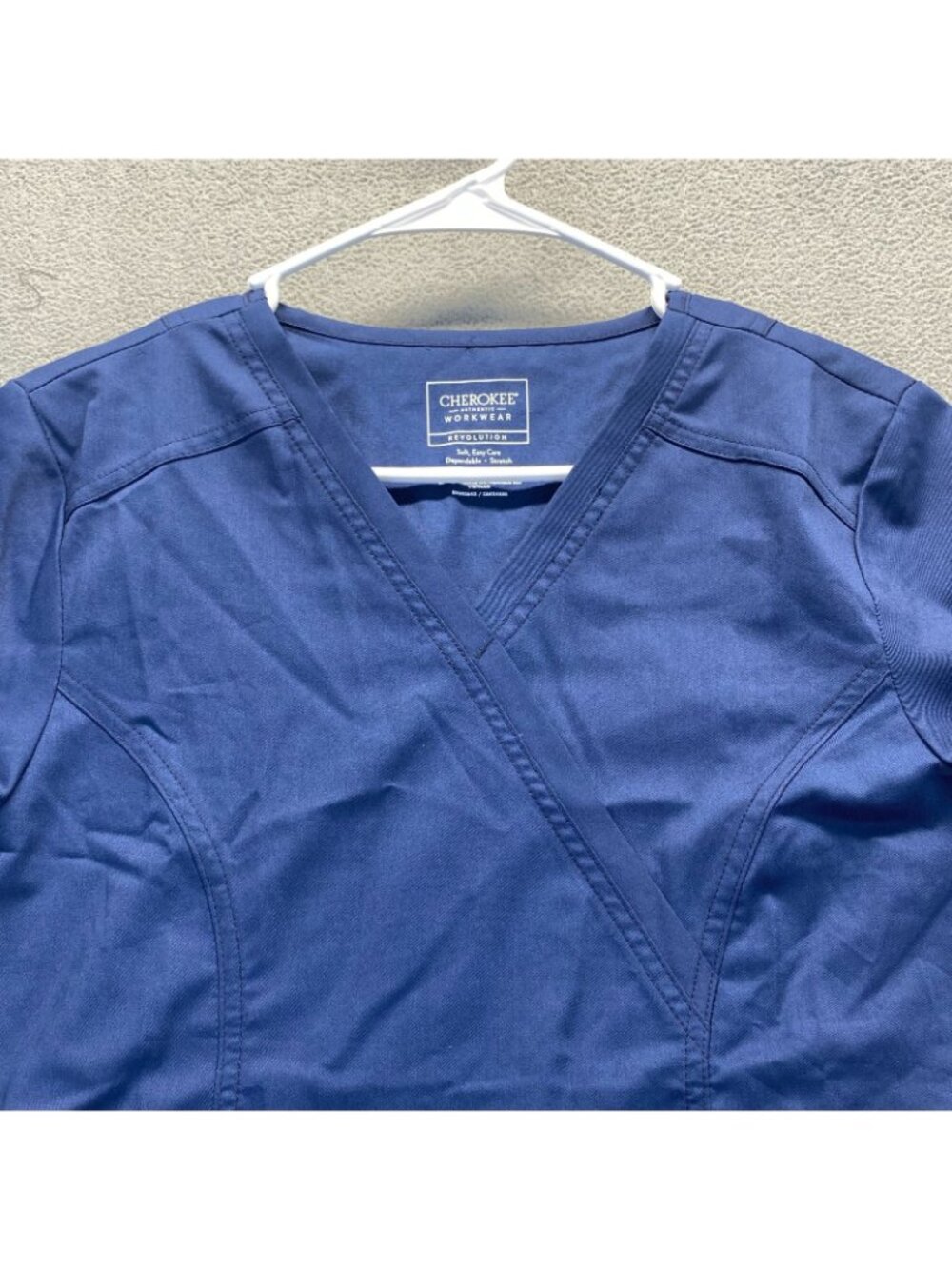 Cherokee Workwear Revolution Women's Mock Wrap Scrub WW610 Size Small Navy - Picture 9 of 10